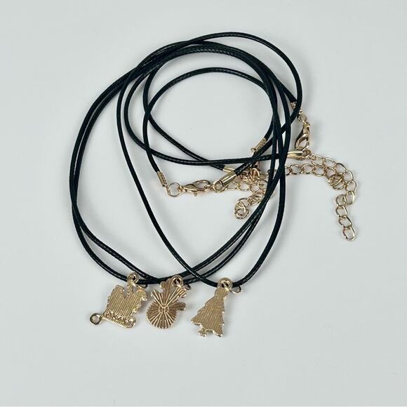 Set of 3 Christmas Necklace, Christmas Tree Santa Claus Reindeer, New! - Picture 3 of 4